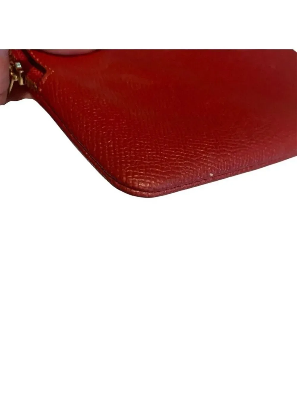 COACH Scarlet Red Pebbled Leather Wristlet